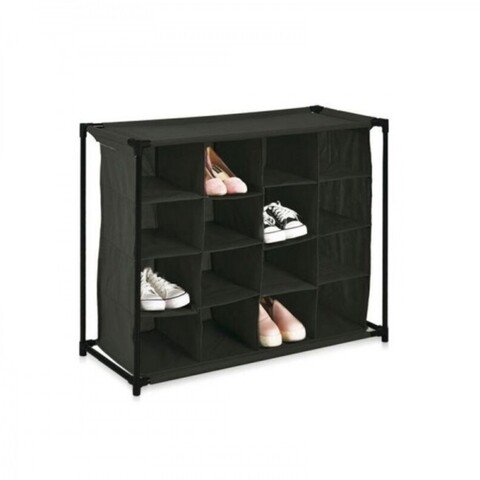 Organizator incaltaminte Confortime, 86x37x64 cm, metal/textil, negru