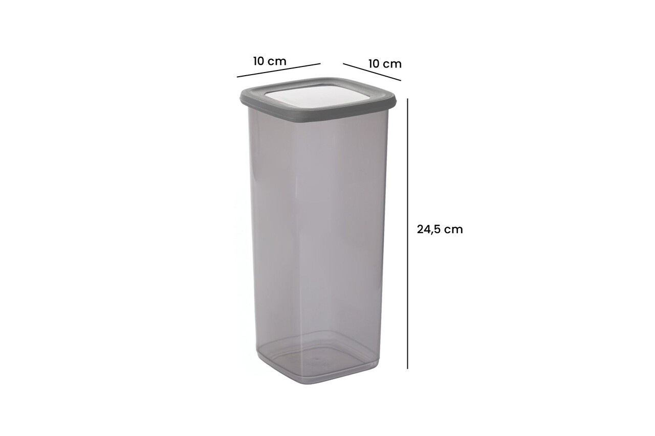 Set recipiente depozitare, Hermia, 964FRM1109, Size: 10 x 10 x 16,5 cm / 1200 ml (8 Pieces), Antracit - imagine 10
