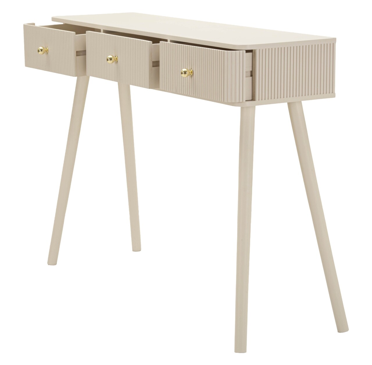 Consola, Mauro Ferretti, Shy, 108x30x77 cm, lemn de pin, alb/auriu - view 7