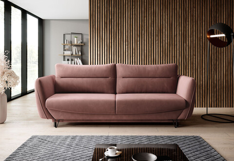 Canapea extensibila 4 locuri ELTAP, SO-SIL-24LU, Silva, 236x95x90 cm, lemn/poliester, roz inchis