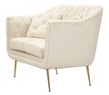 Canapea 2 locuri cu perne decorative Budapest, Mauro Ferretti, 130x83x91 cm, fier/poliester, crem