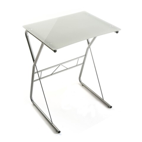Birou Jaycee, Versa, 60x47.5x75 cm, sticla/metal, alb