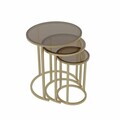 Set masute 3 piese, Hanah Home, Milas 3, Aur / Bronz