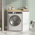 Dulap pentru masina de spalat Bedora, 93.5x60x88.3 cm, PAL, alb/natur