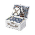 Cos de picnic 2 persoane Orlando, Homla, 38x26x18 cm, rachita/inox, alb
