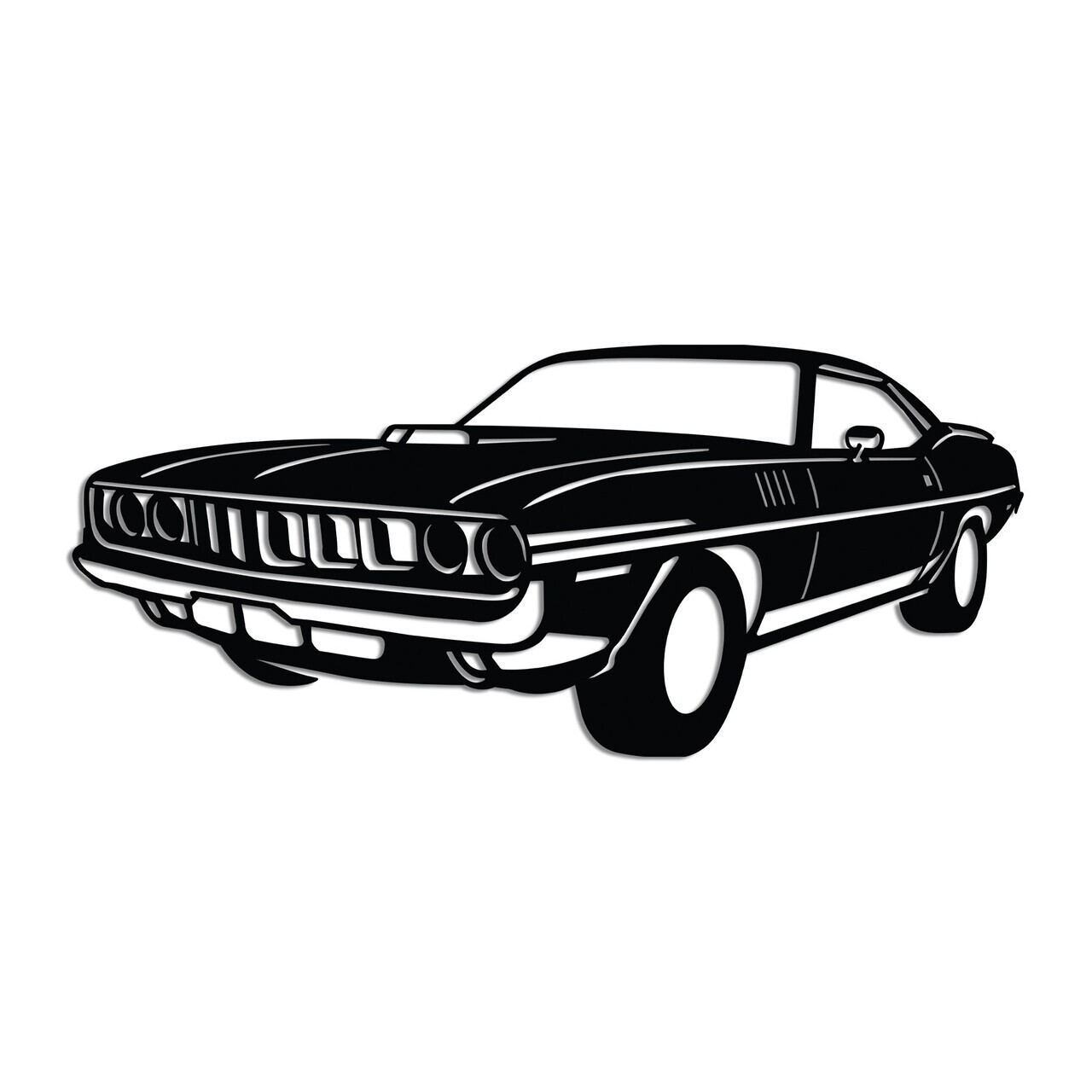 Decoratiune de perete, Plymouth Barracuda 1971, Dimensiune: 60 x 26 cm , Negru — imaginea 5