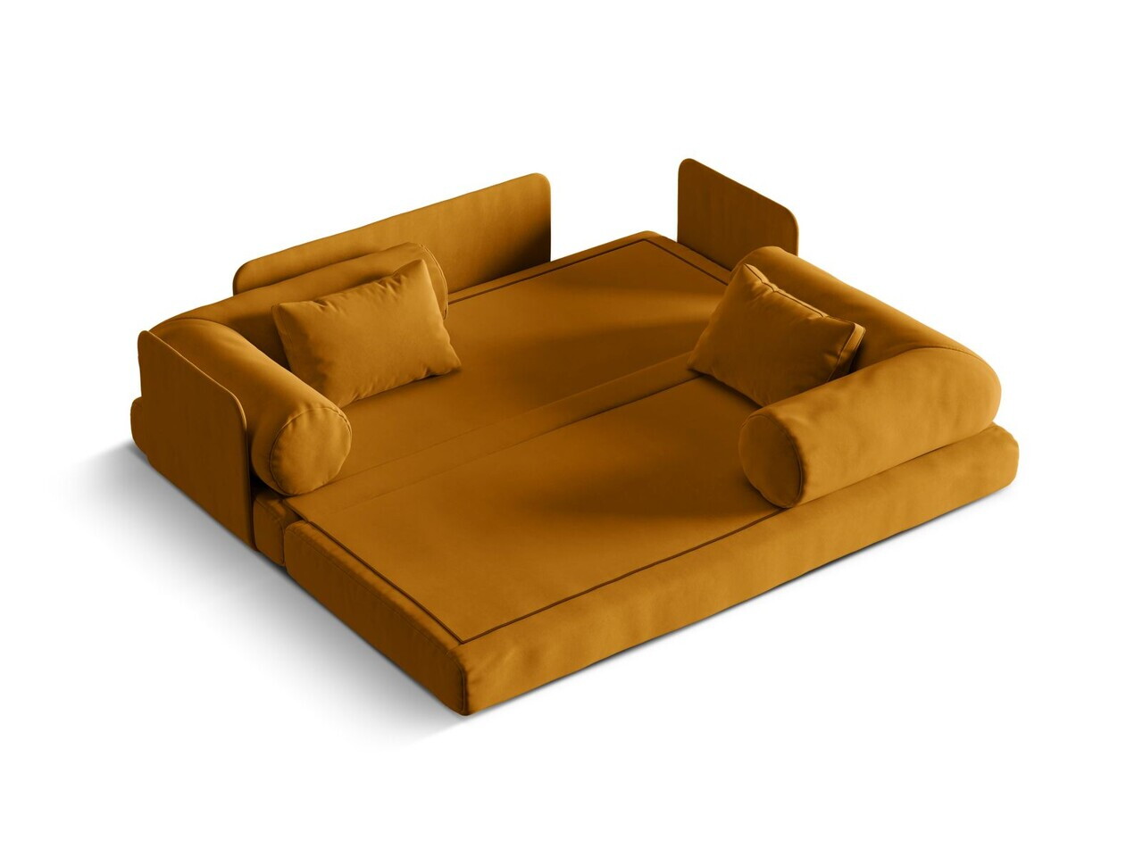 Canapea extensibila 3 locuri, Dreamy, Micadoni Home, 206x95x70 cm, catifea, galben — imaginea 5