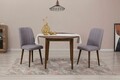 Set masă și scaune extensibile (3 bucăți), Vella, Vina 0701, PAL, Nuc / Gri