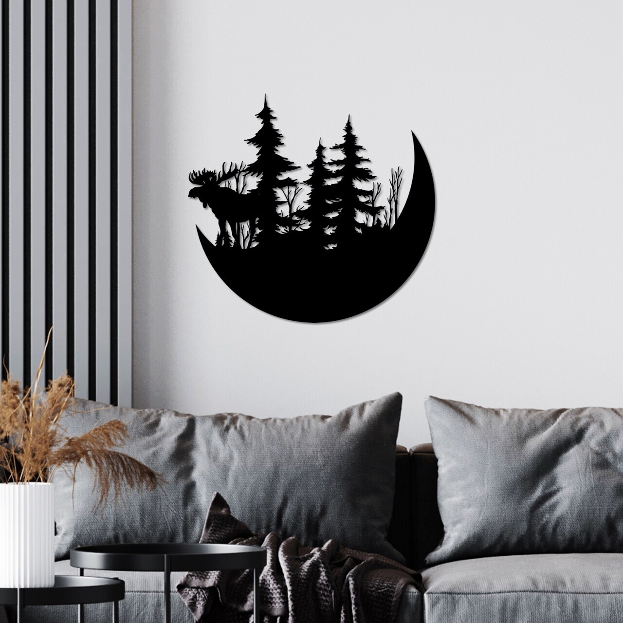 Decoratiune de perete, The Wild Nature 2, Dimensiune: 50 x 46 cm, Negru — imaginea 2