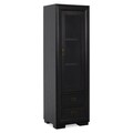 Vitrina cu 1 usa si 2 sertare, Chic, L.60 l.50 H.190, mdf/pal/furnir de mesteacan, wenge