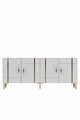 Consola, Hanah Home, Ilay 180, 180x75x32 cm, Stejar Safir / Alb / Auriu
