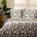 Lenjerie de pat Floral Hamptons, Homla, 160x200 cm, bumbac, alb/negru