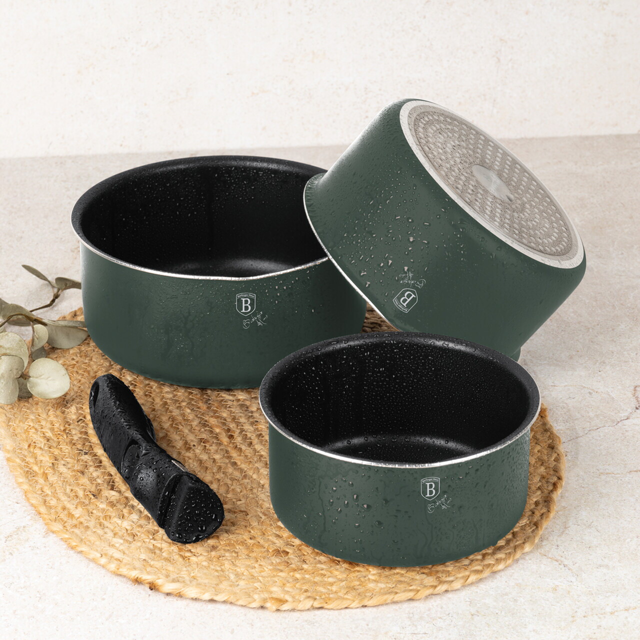 Set pentru gatit Berlinger Haus, Matte Green, 13 piese, aluminiu, verde mat - view 4