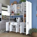 Dulap multifunctional, Rani, JE134, 160x198.6x40 cm, PAL, Alb