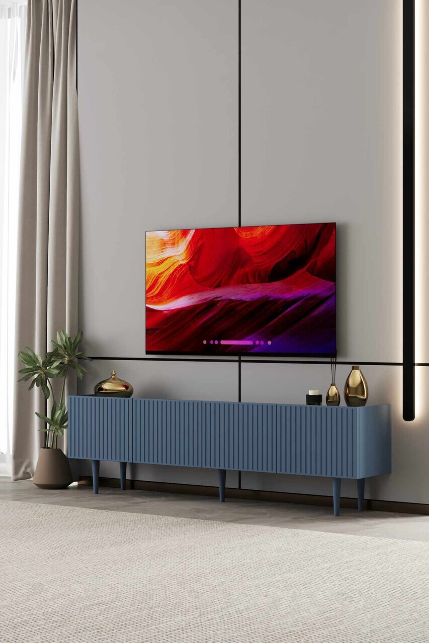 Comoda TV, Hanah Home, Capella 180, 180x50x29 cm, MDF, Albastru - view 2