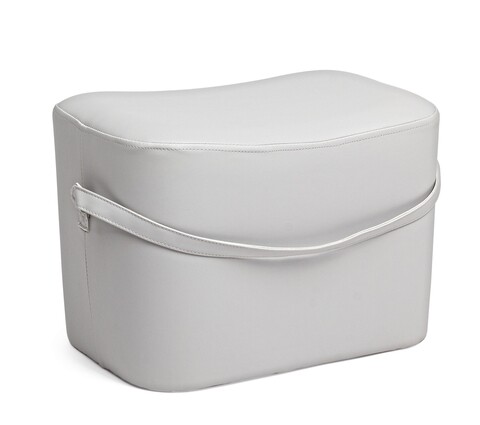 Taburet,  Bizzotto, Giona, 34 x 35 x 51 cm, piele ecologica/mdf, alb