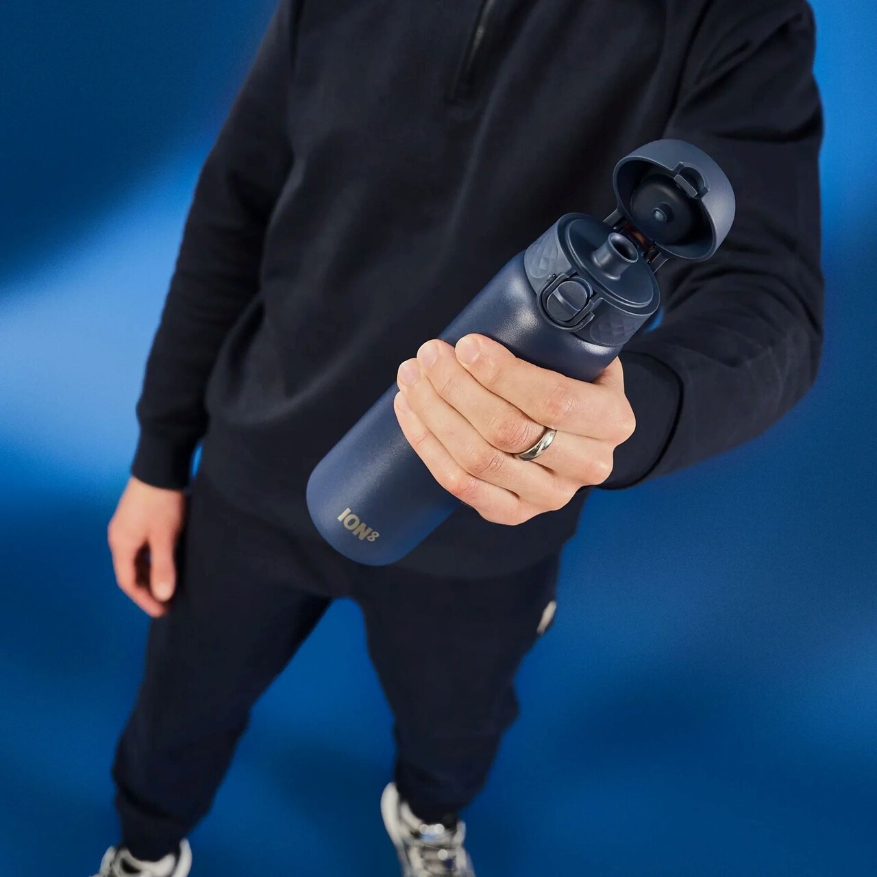 Sticla apa Slim, inox, 500ml, Ash Navy - Ion8 - imagine 9