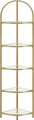 Bibilioteca de colt Gold, Vasagle, 28 x 28 x 158 cm, sticla temperata/otel, auriu