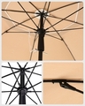 Umbrela pentru terasa, gradina, plaja Songmics, D160 cm, protectie solara UPF 50+, maro