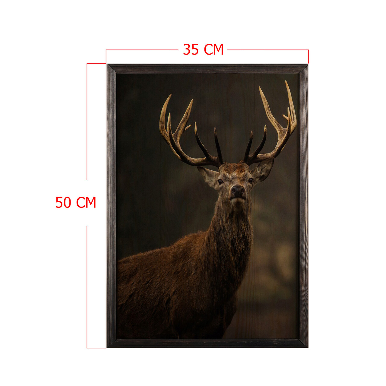 Tablou decorativ, Stag Horn, Lemn, Lemn, Multicolor