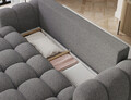 Canapea extensibila 3 locuri ELTAP, Cotonn, 256x119x105 cm, lemn/poliester, gri inchis