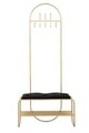 Cuier cu bancheta Glam, Mauro Ferretti, 80x38.5x180 cm, fier, negru/auriu