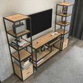 Comoda TV, Retricy, Robbins, 198x39x160 cm, PAL, Negru / Stejar