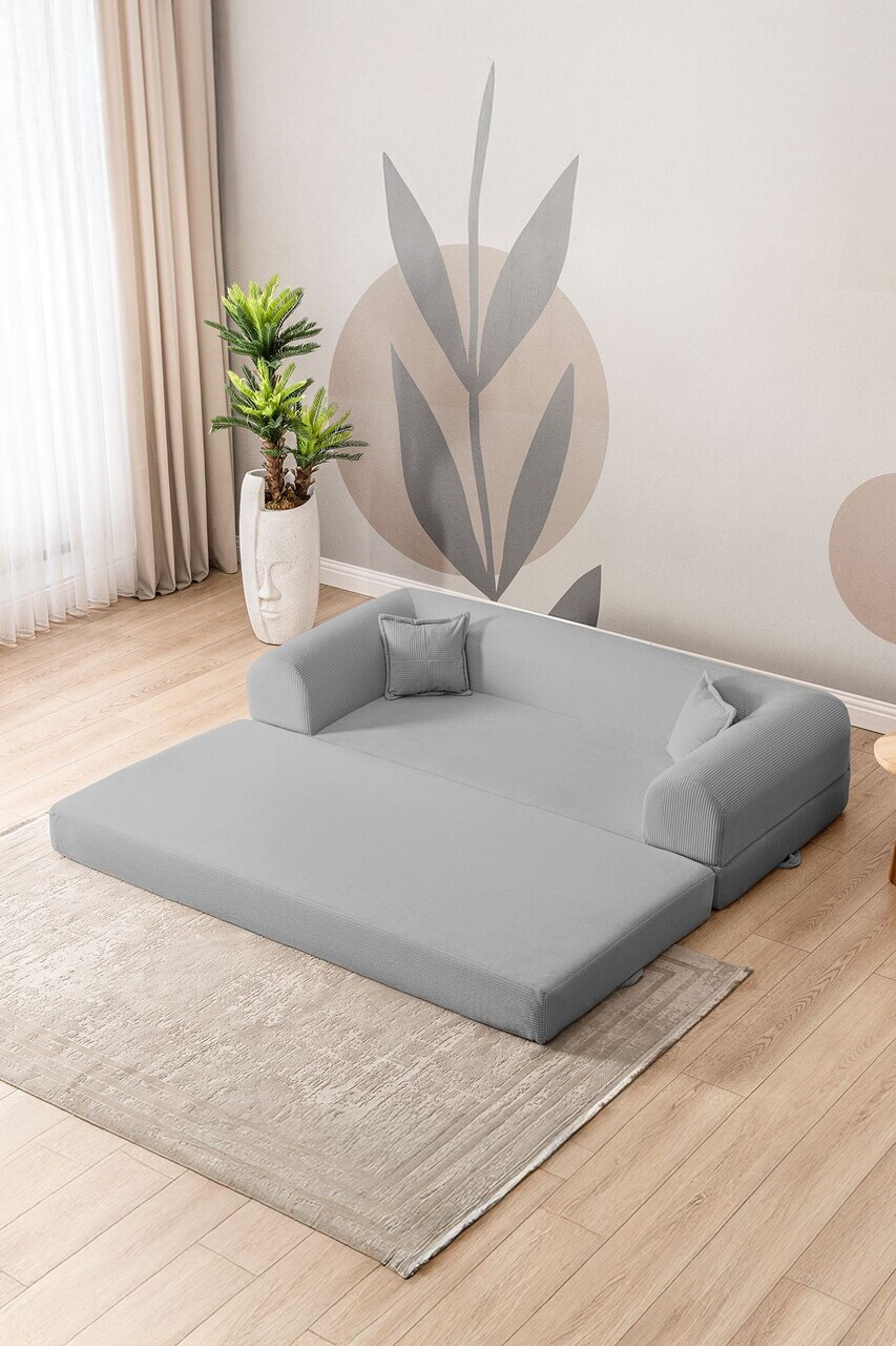 Canapea extensibila 3 locuri, Atelier del Sofa, 118FVL1305, Tesatura plus reiata, Gri deschis - view 5