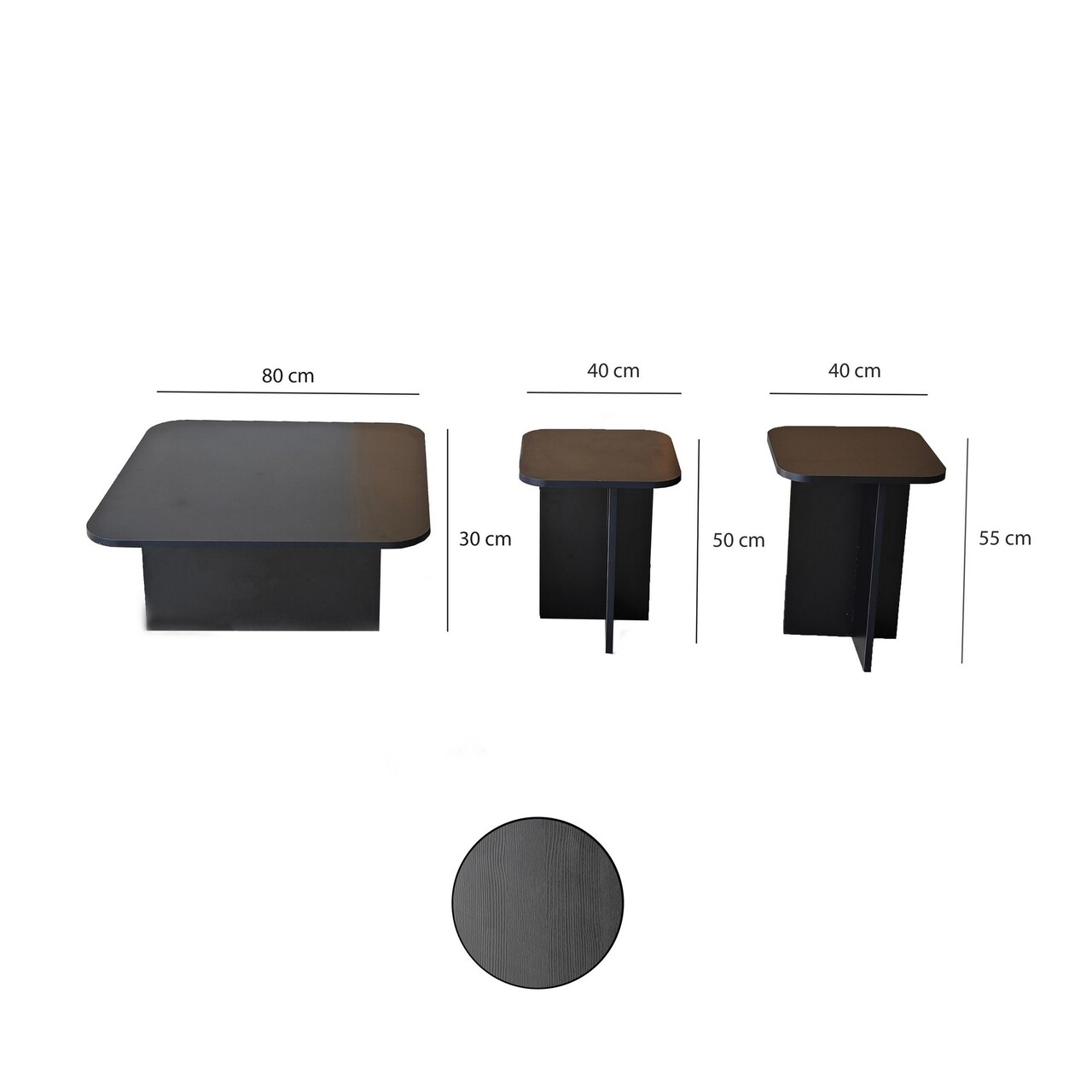 Set masuta de cafea, Neostill, Blues, PAL, Negru