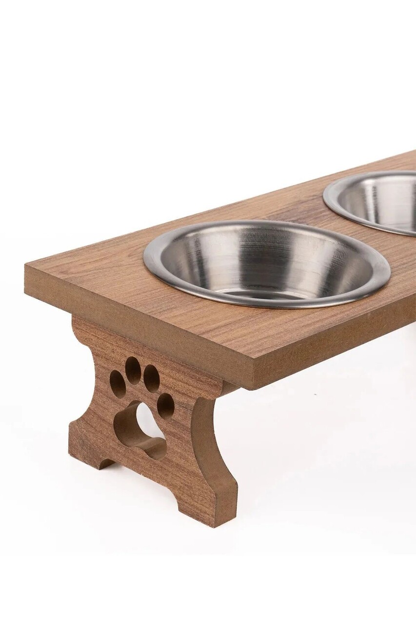 Bol pentru hrana animale de companie, Paws &amp; Whiskers, Apvm11, MDF , Multicolor - imagine 5