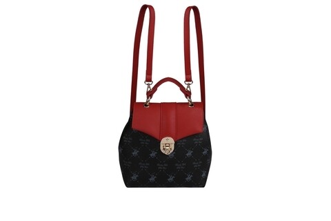 Rucsac Beverly Hills Polo Club, 622, piele ecologica, negru/mov Beverly Hills Polo Club