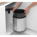 Cos de gunoi pentru dulap, Brabantia, Brilliant Steel, 15 L, 30x29.3x34.7 cm, otel, argintiu