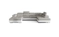 Coltar extensibil dreapta 6 locuri ELTAP, Rod-01, Rodrigo, 345x202x90 cm, lemn/poliester, gri deschis/alb