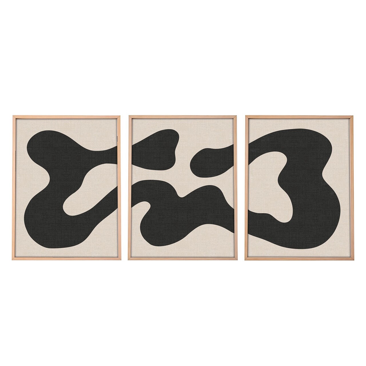 Set 3 tablouri decorative, Huhu199, Cadru: 100% LEMN MASIV (Grosime: 2,5 cm), Multicolor - view 6