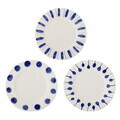 Set 3 farfurii intinse, Bloomingville, Linora, 28x3 cm, ceramica, albastru