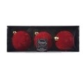 Set 3 globuri asortate Bauble, Decoris, sticla, rosu