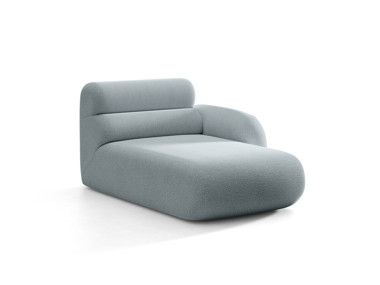 Sezlong living dreapta, Neo, Micadoni Home, 110x165x83 cm, tesatura Boucle, albastru deschis — imaginea 6
