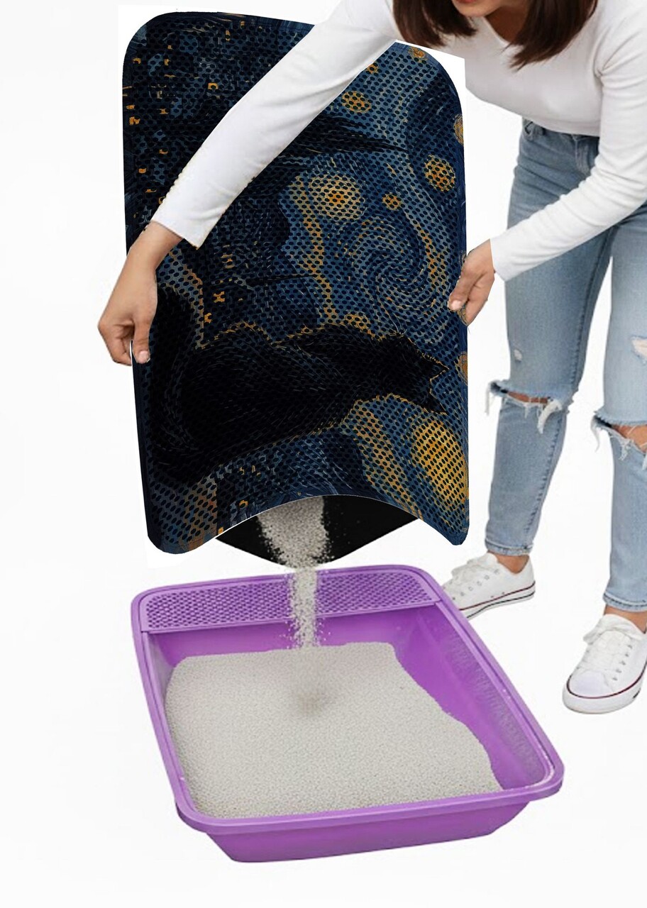Covoras litiera pentru colectarea granulelor de nisip, Paws &amp; Whiskers, Cat Lıtter Mat 21, Multicolor - view 3
