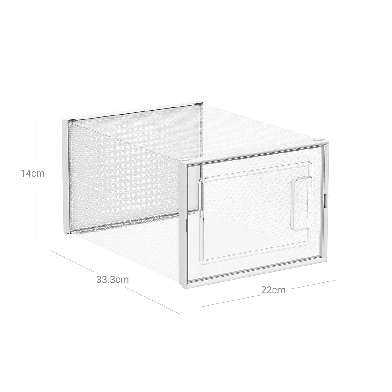Set 8 cutii de pantofi, Songmics, 33.3x22x14 cm, polipropilena, transparent/alb - 2 | YEO