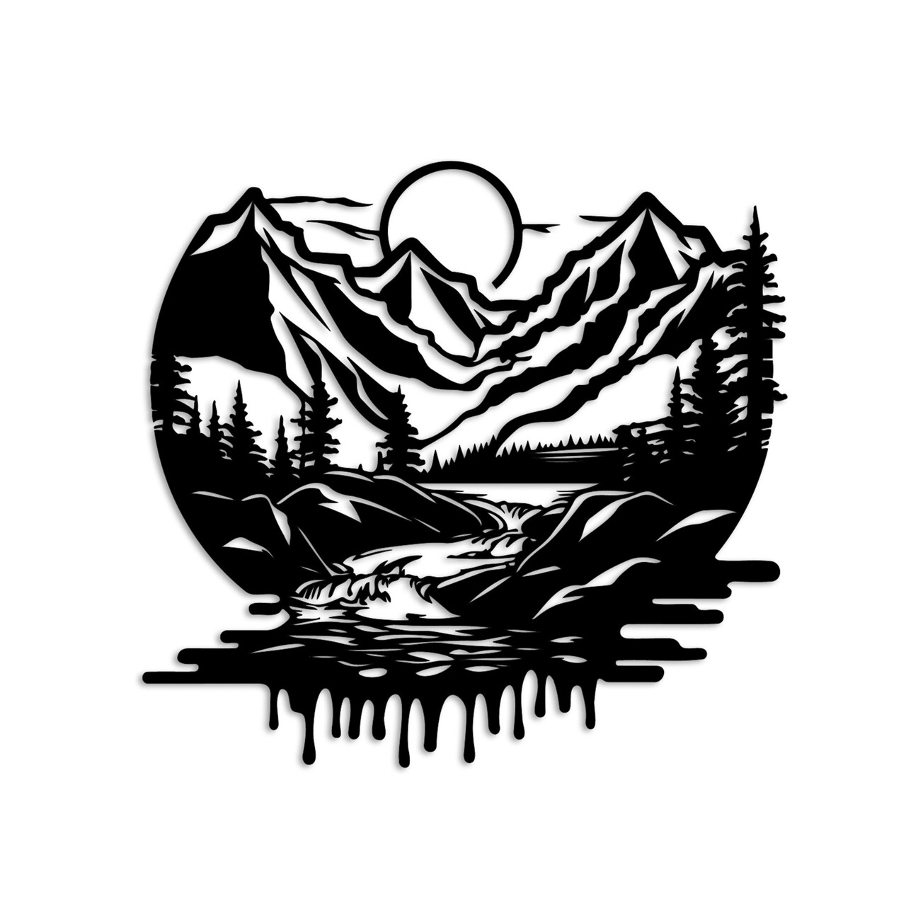 Decoratiune de perete, Montain River, Dimensiuni: 51 x 54 cm, Negru - view 5