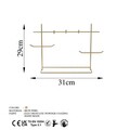 Suport pentru bijuterii, TK-007, 31x29x13 cm, Metal, Auriu