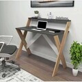Birou, Hanah Home, X, 90x88x50 cm, Antracit / Pin Atlantic