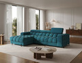 Coltar extensibil dreapta 3 locuri ELTAP, LT-40AMO, Felro, 285x181x93 cm, lemn/poliester, albastru