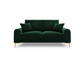 Canapea, Madara, Mazzini Sofas, 2 locuri, gold legs, 172x102x90 cm, catifea, verde bottle