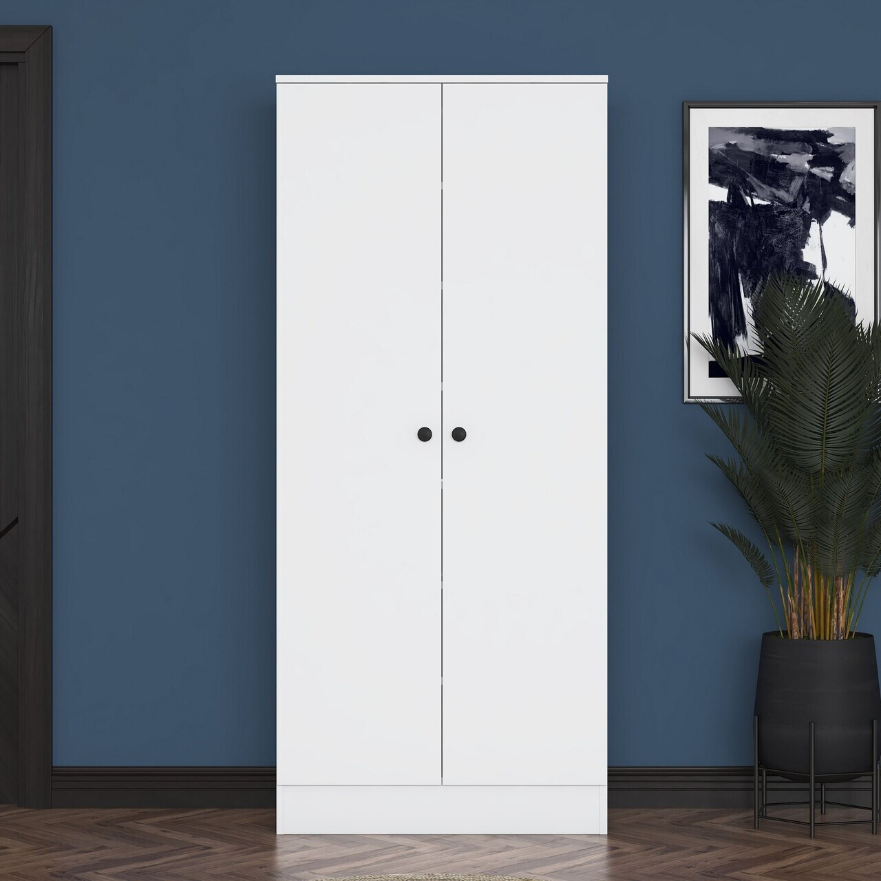 Cuier de perete, Hanah Home, EA148, 80x182.8x37.5 cm, PAL melaminat, Alb - view 3