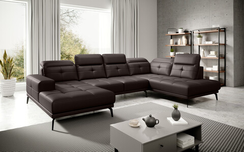 Coltar dreapta 6 locuri ELTAP, RT-66SOF, Bretan, 350x205x107 cm, lemn/poliester, maro inchis