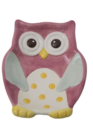 Savoniera owl spring, mauro ferretti, 14x11 cm, portelan, multicolor