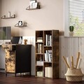 Biblioteca cu 6 compartimente, Vasagle, 50x24x106 cm, PAL, maro rustic