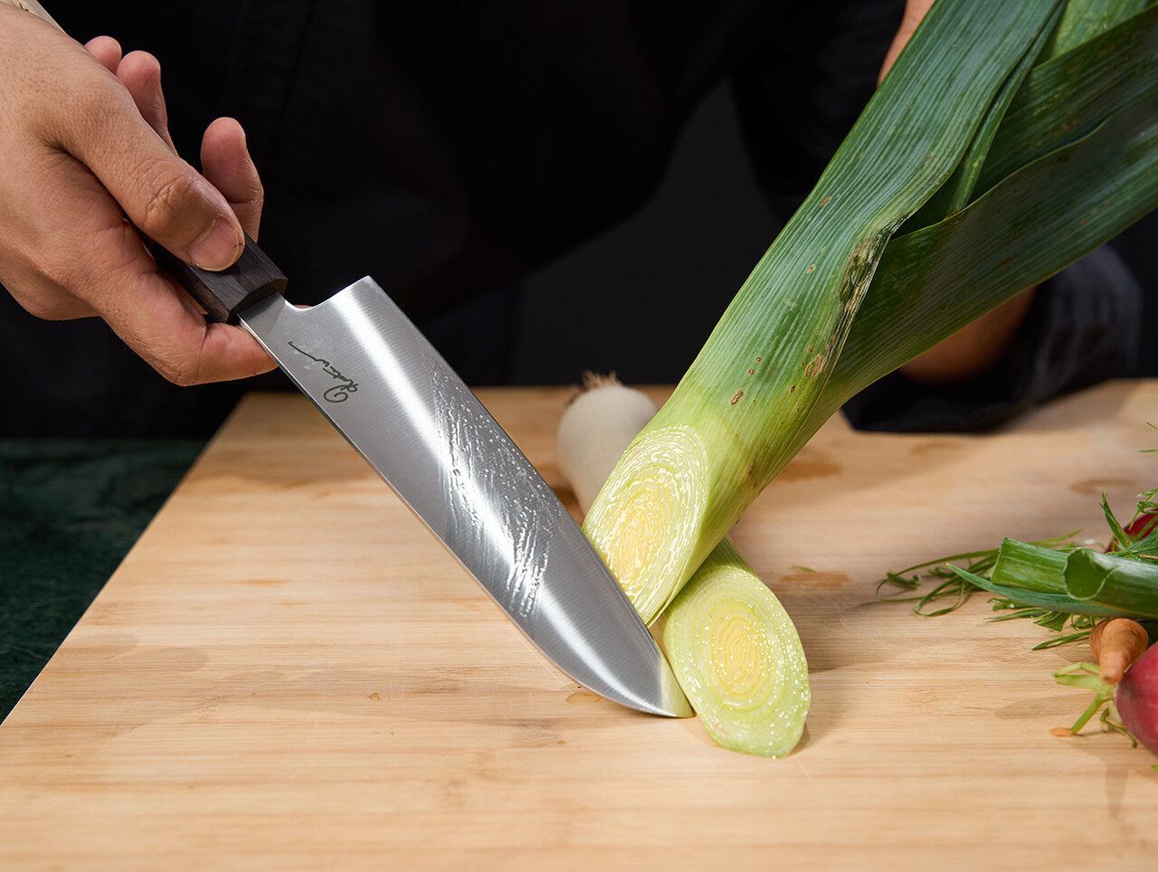 Cutit Santoku, Samurai Gourmet by Rikito Watanabe si Cooking by Heinner, 18 cm, inox/lemn, maro - imagine 2
