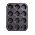 Tava de copt 12 briose Febe, Homla, 35x26x3 cm, otel, gri